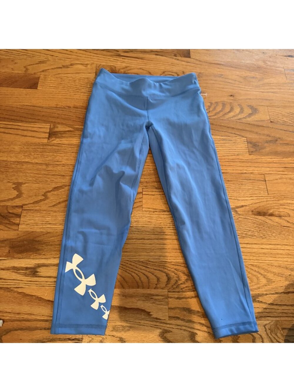 UNDER ARMOUR GIRLS BLUE CROPPED LEGGINGS NEW MEDIUM